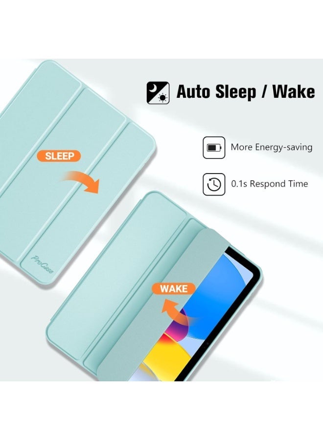 Case for iPad A16 2025 11th Generation 11 Inch/iPad 10th Generation 2022 10.9 Inch with Pencil Holder Durable PU Leather Flexible TPU Back Drop Resistant Protective Case Auto Wake/Sleep (Turqoise) - Image 5